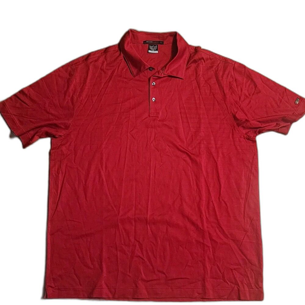 Nike Tiger Woods Collection Golf Polo Men’s XL Red Lakeridge TW Logo Lakeridge